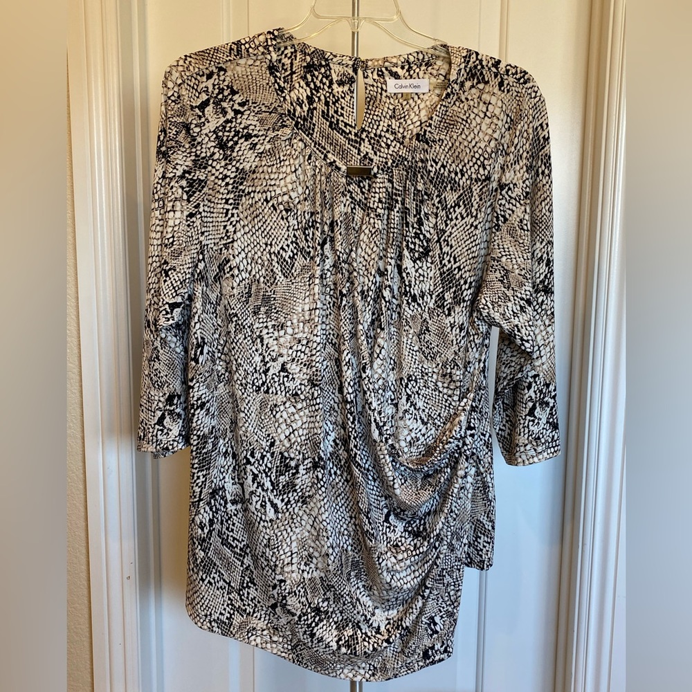 Calvin Klein Womens Draped Knit Top